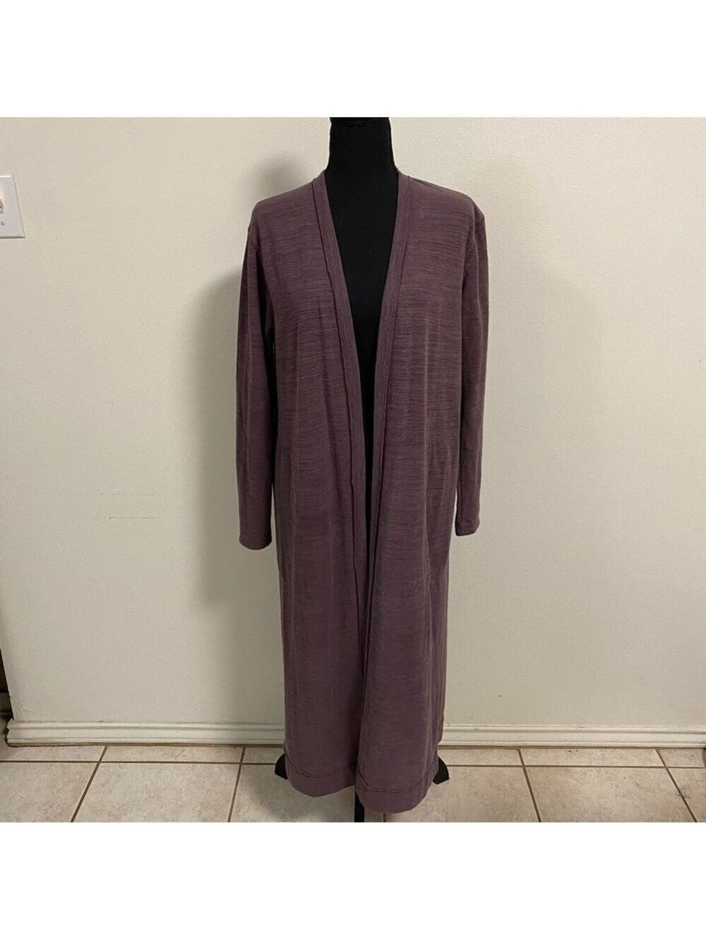 Free People Cardigan Women’s Medium Plum FP Beach Bicoastal Long Open Cardigan